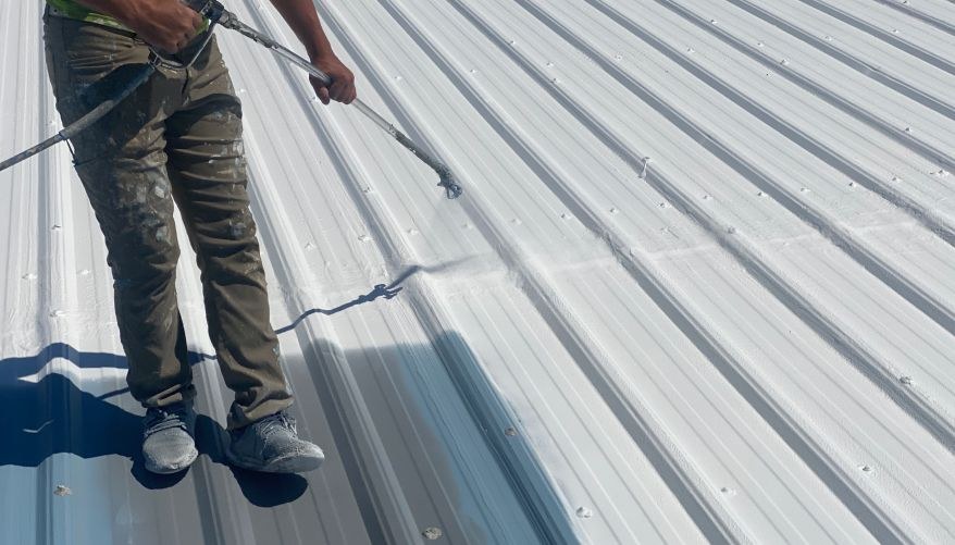 Metal Roof Restoration. Conklin commercial roofing system for energy-efficient buildings