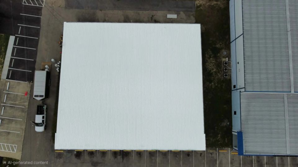 Georgia warehouse roof restored with a white reflective coating system instead of a full replacement