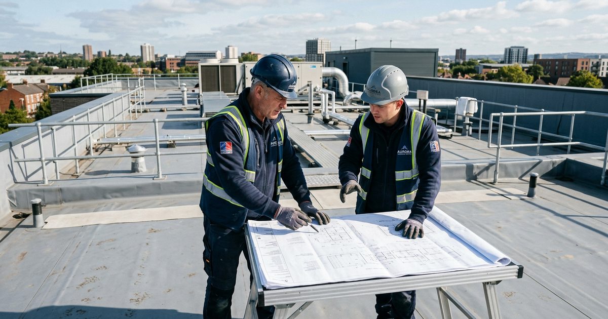 Conklin-trained commercial roofing contractor working on a rooftop — Choosing A Commercial Roofing Contractor
