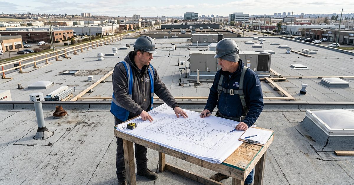 Commercial roof with Conklin white reflective coating — Commercial Roofing Mistakes Building Owners