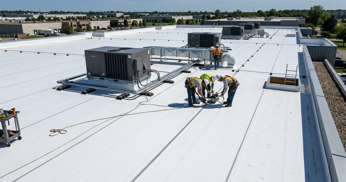 EPDM rubber membrane commercial roof seams and flashing — Conklin Seamless Roofing Vs EPDM | Stop Roof Leaks Fast