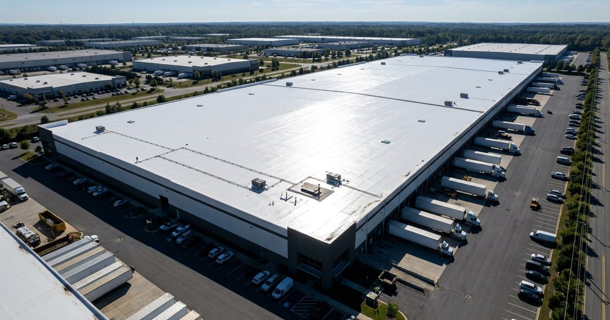 Commercial roofing project underway on a large warehouse rooftop — The Cost Of A New Commercial Roof