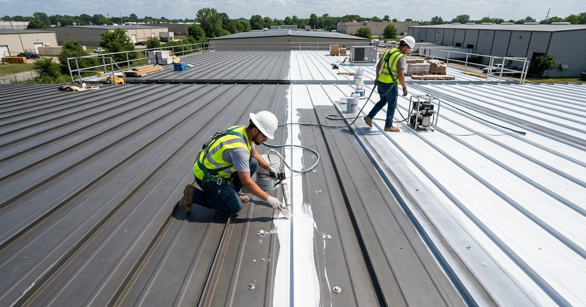 Commercial flat roof surface on a large industrial building — Instructions For Flat Roof Installation | White Roofing System