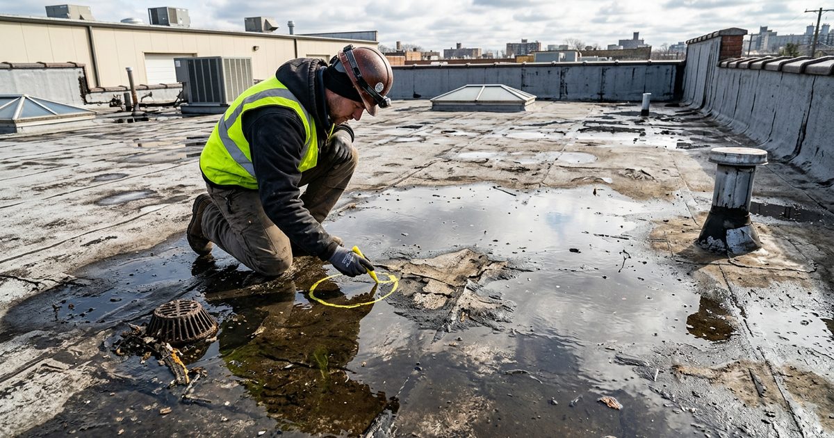 Crew restoring a commercial flat roof with reflective roof coating — Why Restoring Your Commercial Roof Is Important?